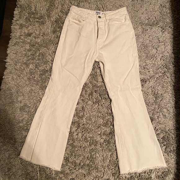 princess polly high waisted white flare jeans - Picture 1 of 8